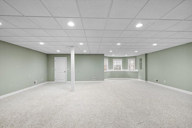 1419 Henrietta St, Birmingham, MI 48009 - below grade area with carpet floors, recessed lighting, and baseboards