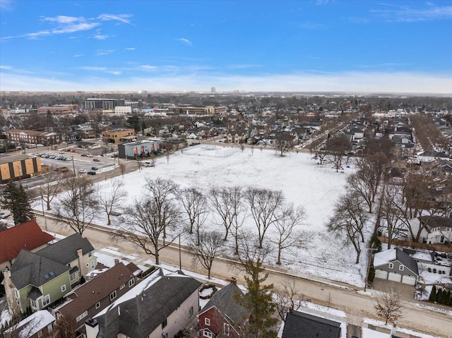 view of snowy aerial view