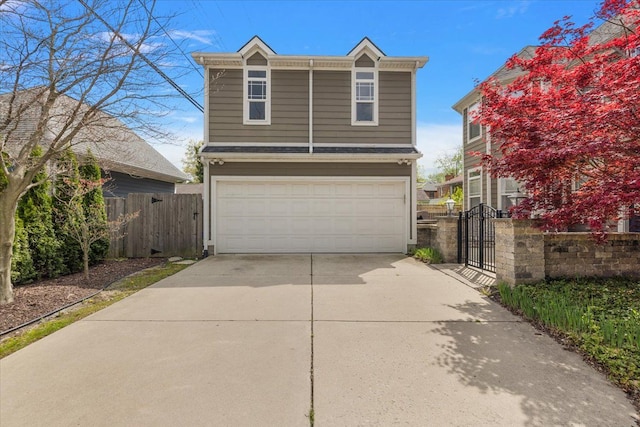 1419 Henrietta St, Birmingham, MI 48009 - exterior space with a garage, a gate, driveway, and fence