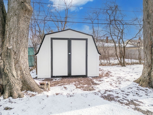 view of snow covered structure