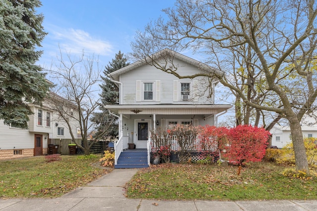 view of front of property featuring a front yard