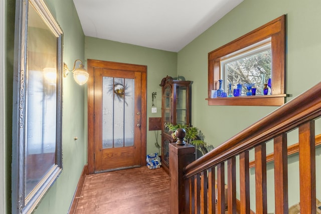 entrance foyer featuring hardwood / wood-style floors