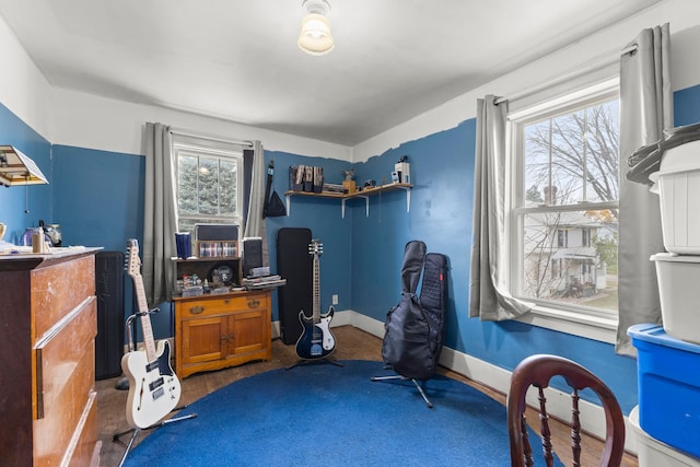 office with hardwood / wood-style floors