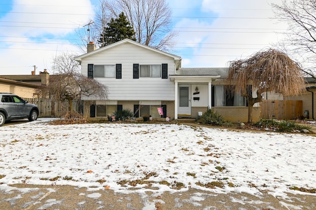 view of split level home