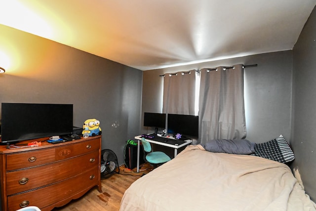 bedroom featuring light hardwood / wood-style floors