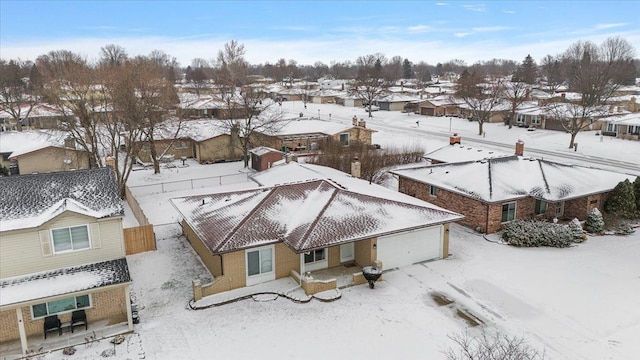 view of snowy aerial view