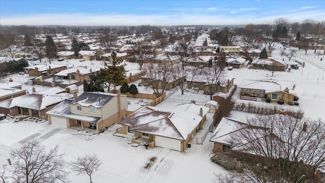 view of snowy aerial view