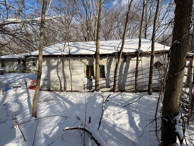 view of snow covered exterior