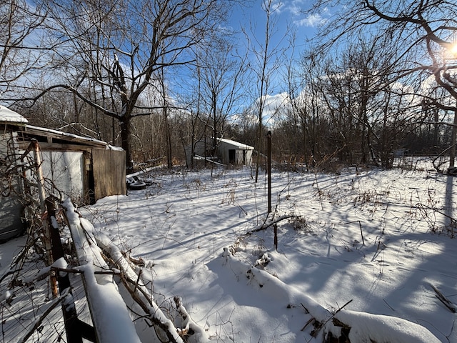 view of snowy yard