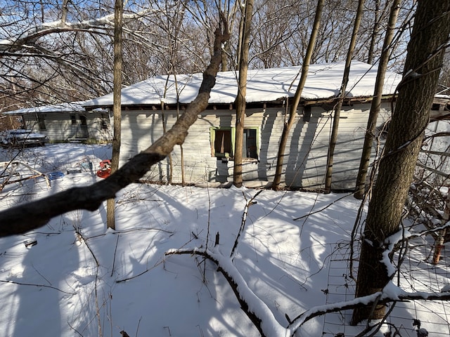 view of snow covered exterior