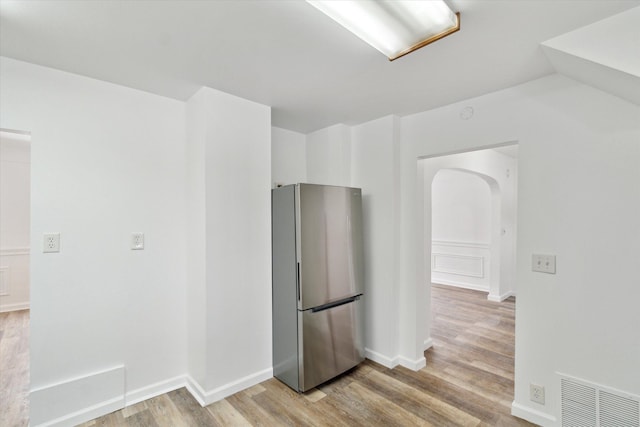 interior space with light hardwood / wood-style floors