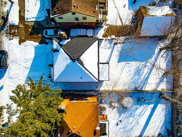 view of snowy aerial view