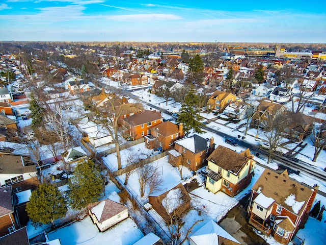 view of snowy aerial view