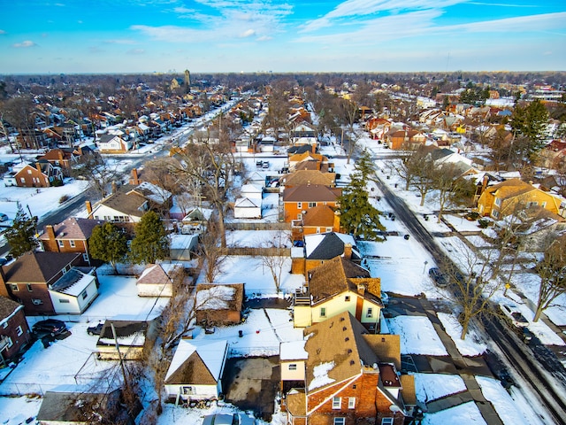 view of snowy aerial view