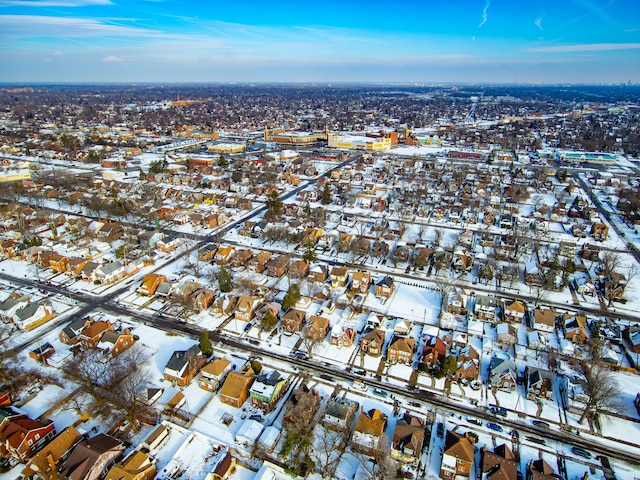 view of snowy aerial view