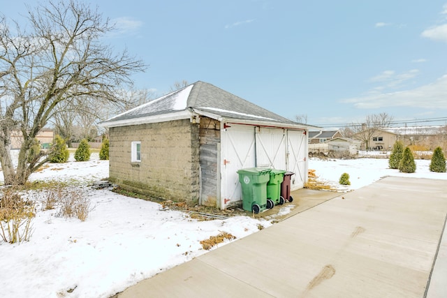 view of snow covered structure