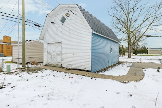 view of snow covered structure