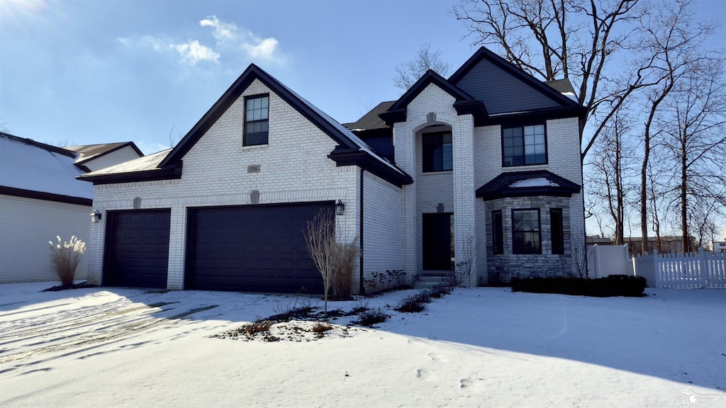 view of front of house with a garage