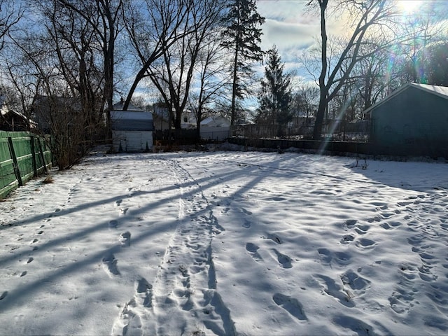 view of snowy yard