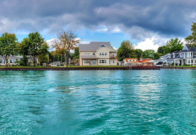 property view of water featuring a residential view