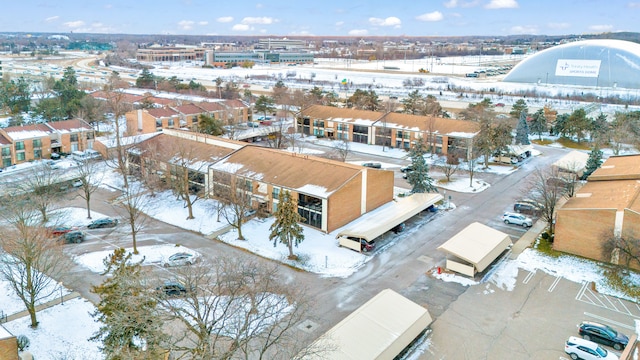 view of snowy aerial view