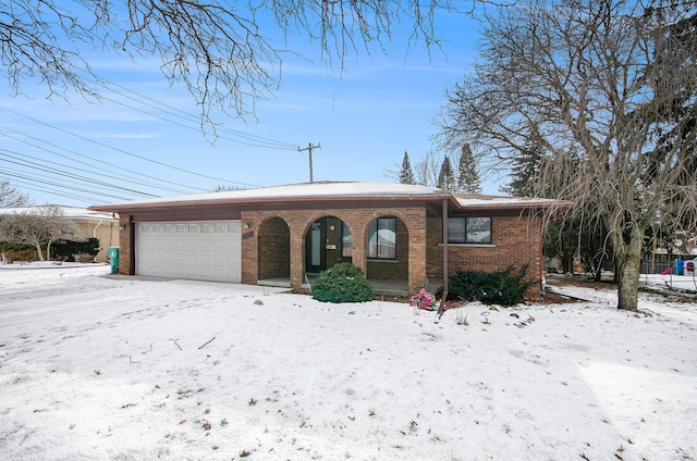 view of front of house with a garage