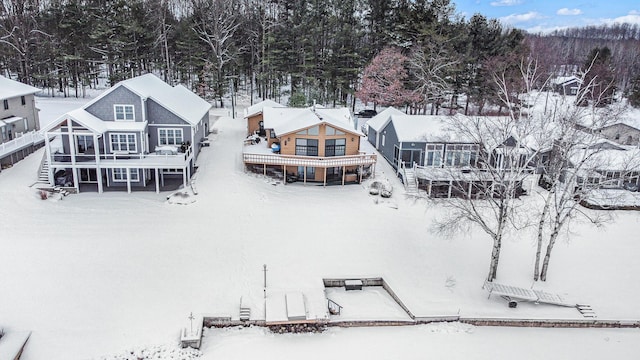 view of snowy aerial view