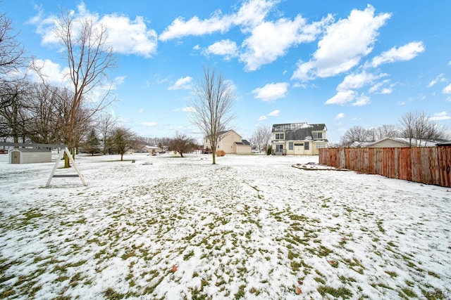 view of snowy yard