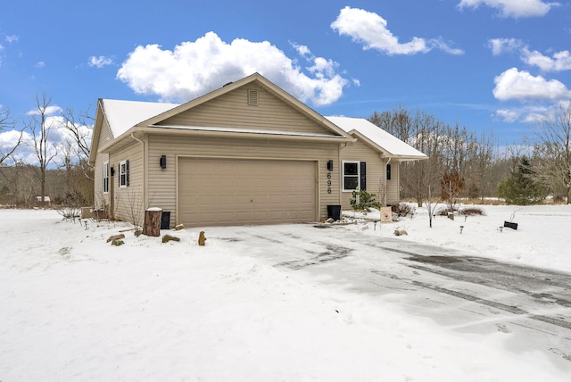 view of front of house with a garage