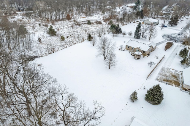 view of snowy aerial view