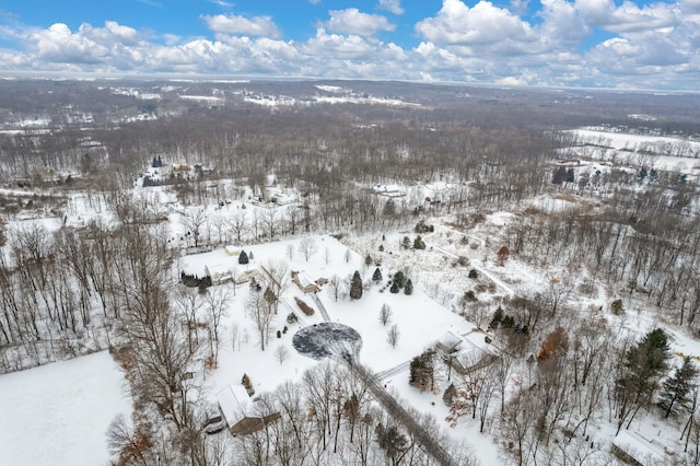 view of snowy aerial view