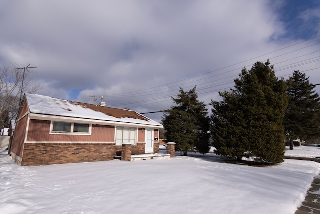 view of snowy exterior