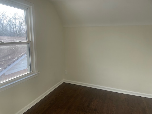 bonus room with hardwood / wood-style flooring and lofted ceiling