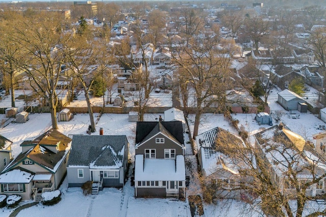 view of snowy aerial view