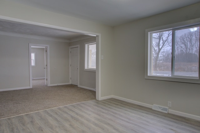 empty room featuring light hardwood / wood-style flooring