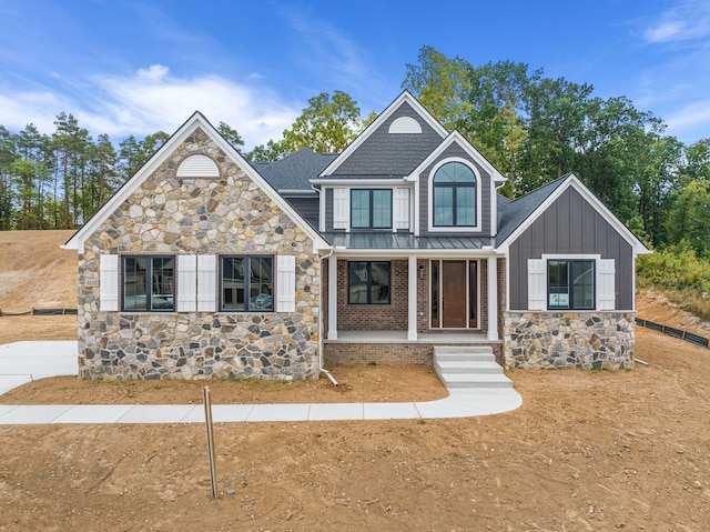 craftsman-style house with covered porch