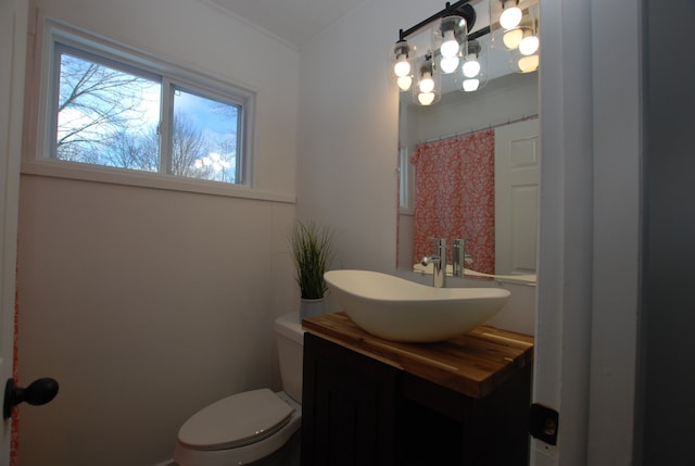 bathroom with toilet and vanity