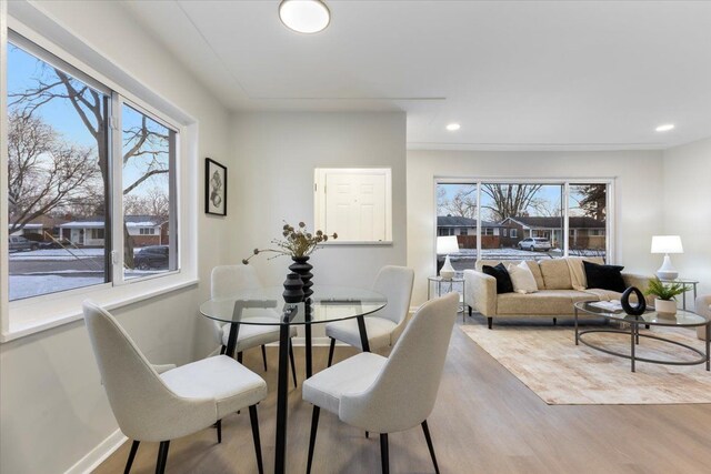 dining room featuring light hardwood / wood-style floors