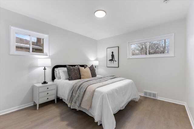 bedroom featuring light hardwood / wood-style floors