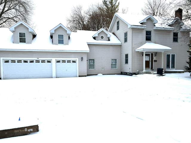 view of front of house with a garage