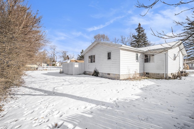 view of snowy exterior