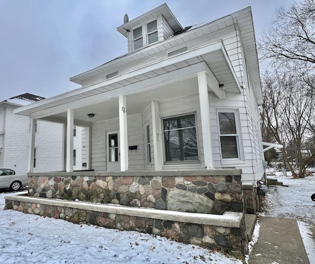 view of front of property with covered porch