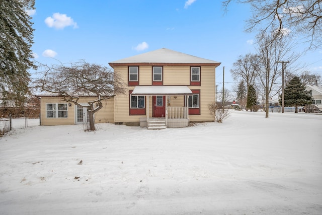 view of front of home featuring covered porch