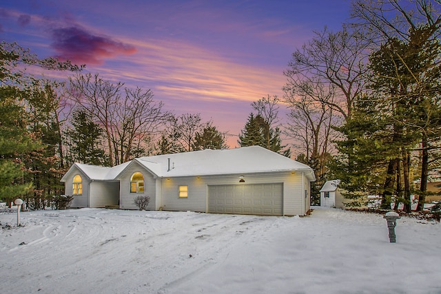 view of front facade with a garage