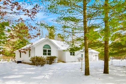 view of snow covered exterior