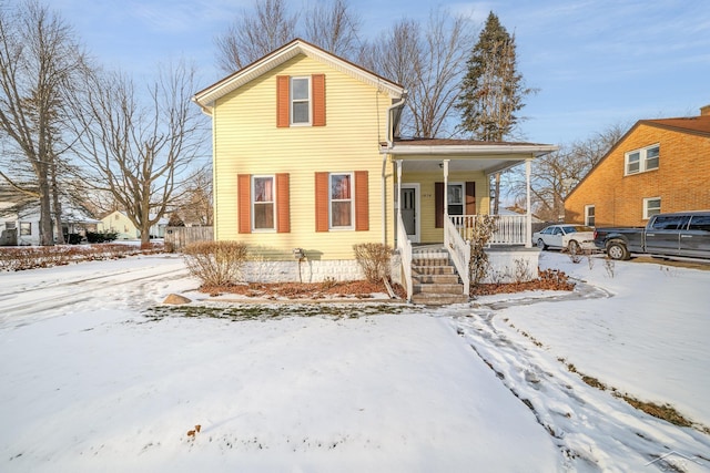 view of front property with covered porch