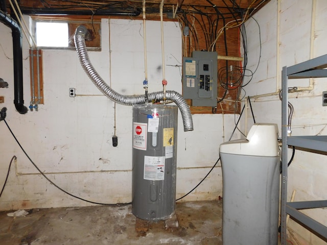 utilities featuring water heater and electric panel