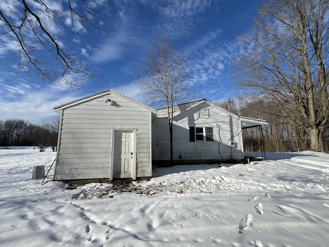 view of snow covered structure