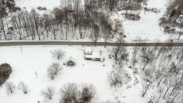 view of snowy aerial view