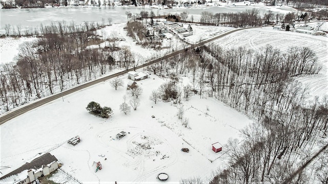 view of snowy aerial view